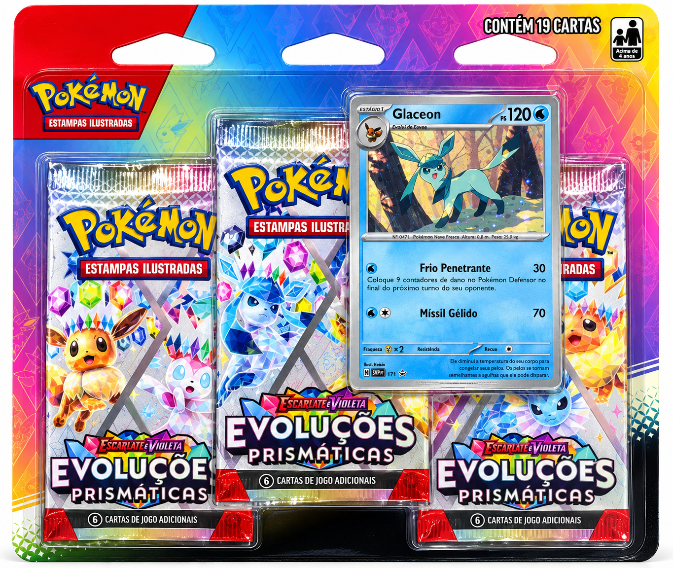 Triplo Pack Evoluções Prismáticas com Glaceon