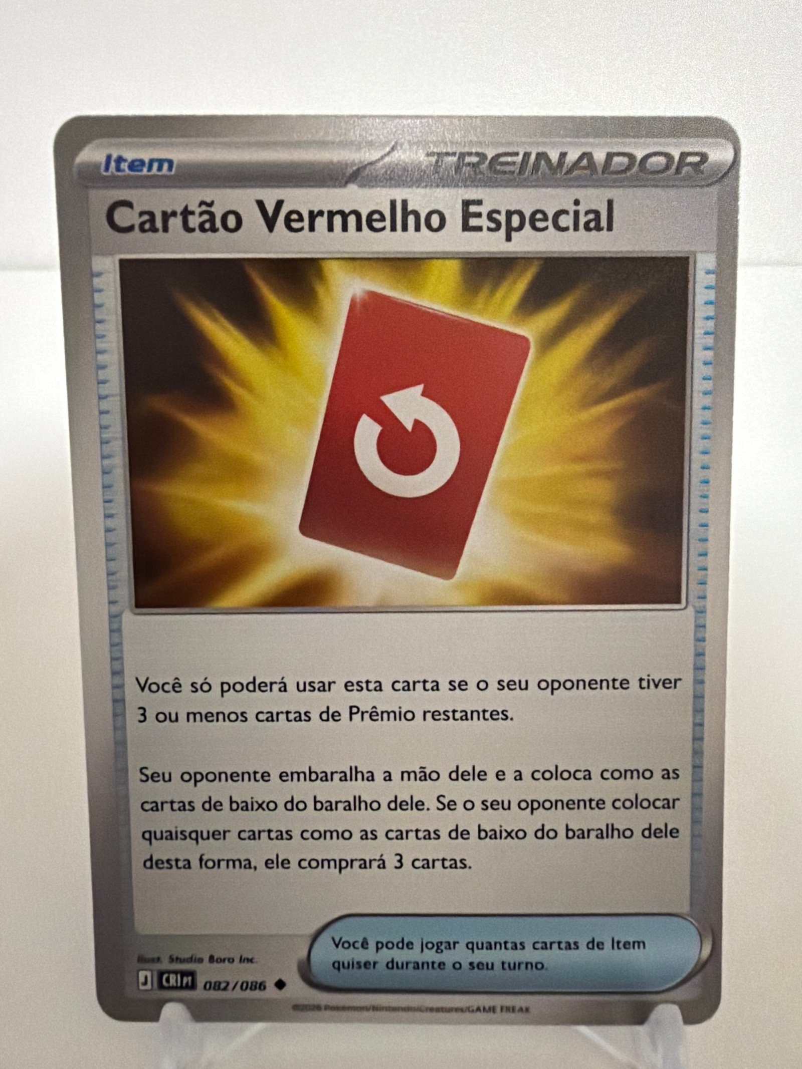 Cartão vermelho especial 082/86 comum